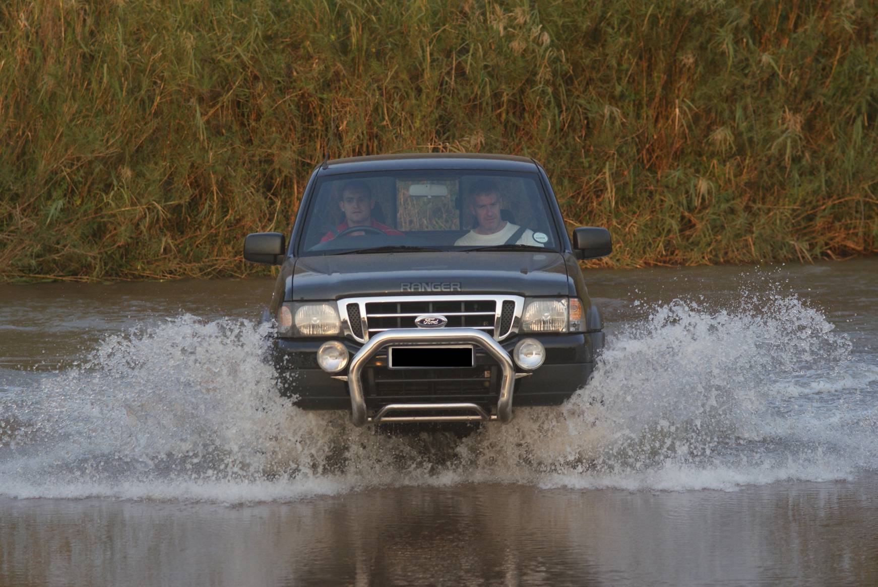 Gerrit coaching Willem through his first water crossing