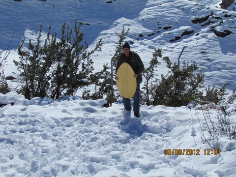 beach surf board works great on Sani Pass snow.... ha ha