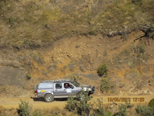 Wimpie going up Sani Pass