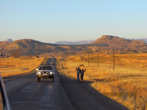 En-route to Caledonspoort border post