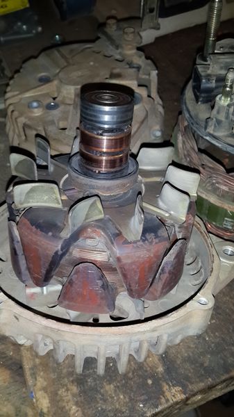 Hitachi Alternator showing rotor assembly